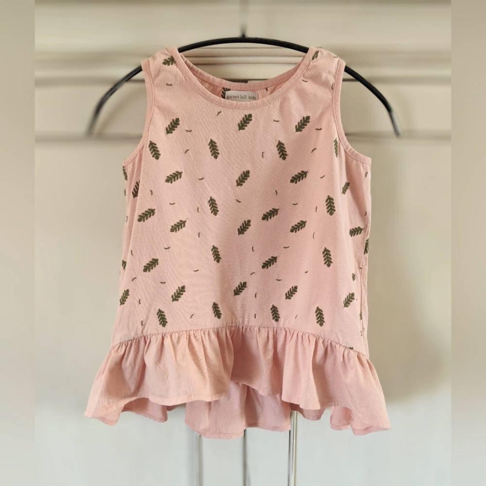 Garnet Hill ruffle hem tank 8-10